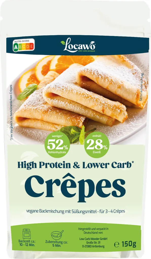 Locawo High Protein & Low Carb* Crêpes | Pancakes | Baking Mix 150g