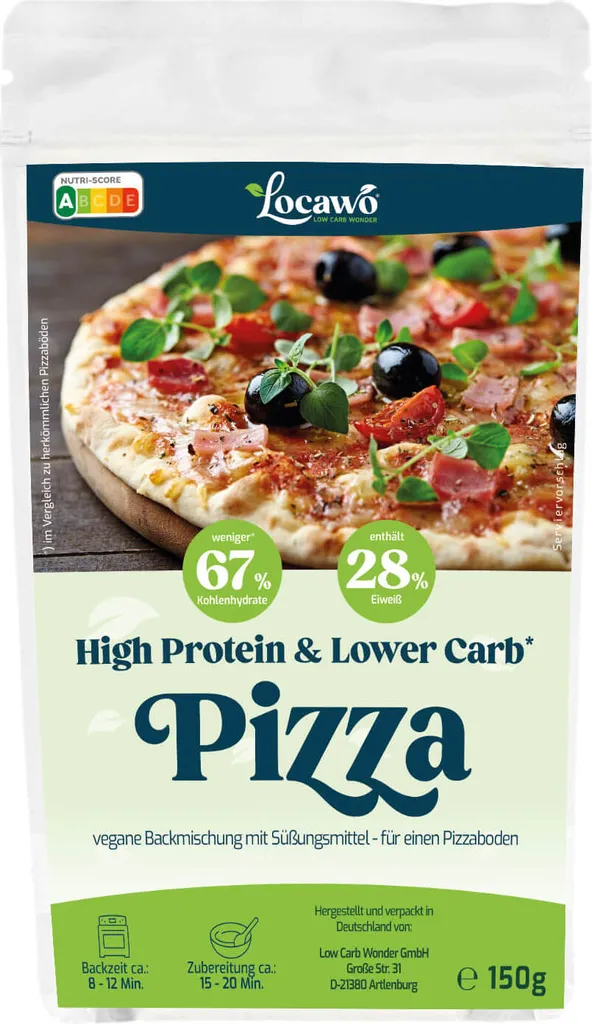 Locawo High Protein & Low Carb* Pizza Base | Pizza Base | Pinsa Base | Baking Mix 150g