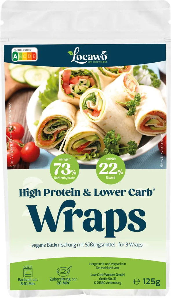 Locawo High Protein & Low Carb* Wraps | Dürüm | Baking mix 125g
