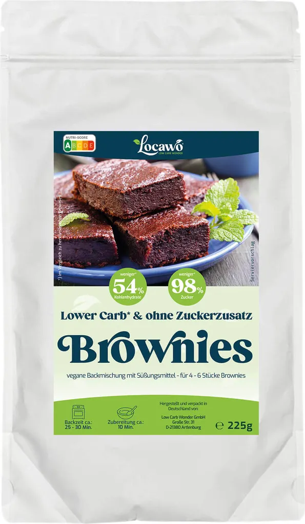 Locawo Low Carb* Brownies | Baking mix 225g