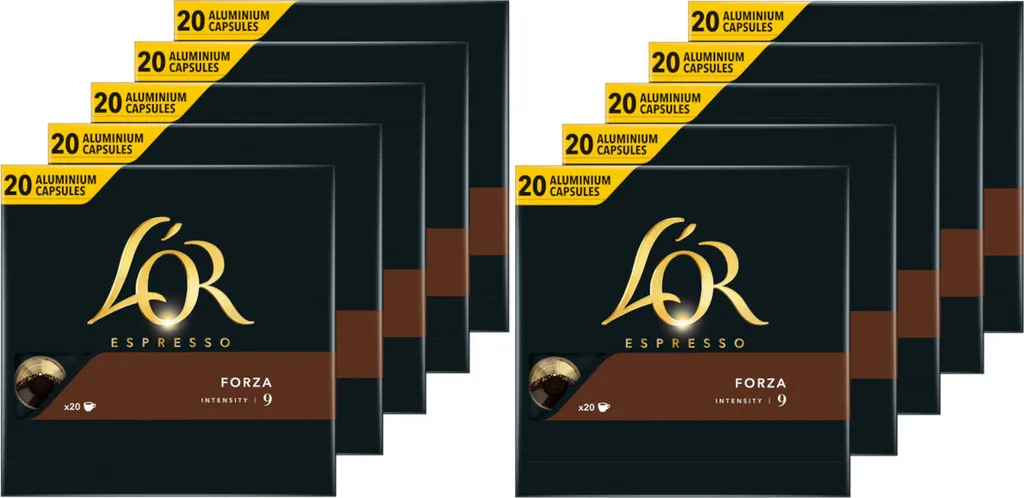 LOR Capsules Forza 9 Espresso 10 x 20 Nespresso®* compatible coffee capsules