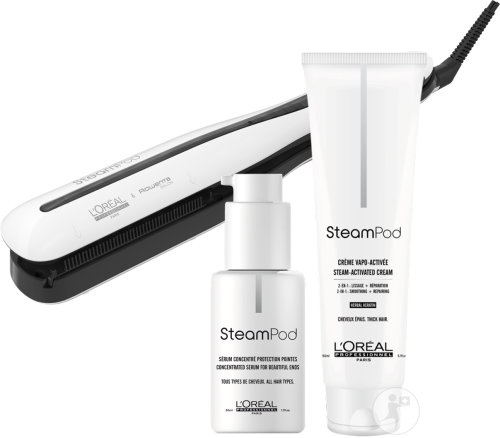 LOréal Professionnel Steampod 3.0 + Smoothing Cream For Thick Hair 150ml + Serum Concentrate 50ml