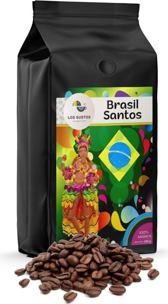 Los Gustos Brasil Santos Coffee Beans 1000 g, Unground, Coffee Beans for Fully Automatic Coffee Machines, Freshly Roasted