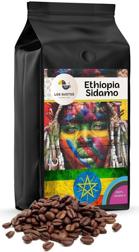 Los Gustos Ethiopia Sidamo Coffee Beans 1000 g, Unground, Coffee Beans for Fully Automatic Coffee Machines, Freshly Roasted