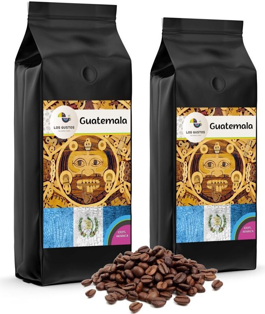 Los Gustos Guatemala SHB Coffee Beans 2x1000 g, Unground, Coffee Beans for Fully Automatic Coffee Machines, Freshly Roasted