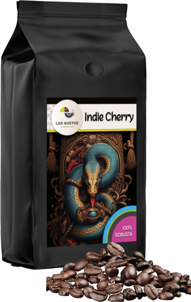 Los Gustos Indie Cherry Coffee Beans 1000 g, Unground, Coffee Beans for Fully Automatic Coffee Machines, Freshly Roasted