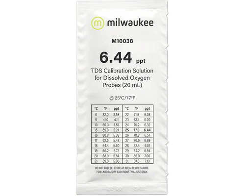 Solution Aquarium Milwaukee M10038B TDS calibration solution 6.44 ppt (25 x 20 ml) water analysis