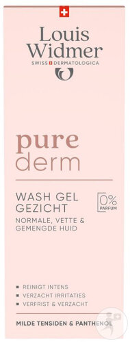 Louis Widmer Purederm facial cleansing gel without perfume tube 125ml