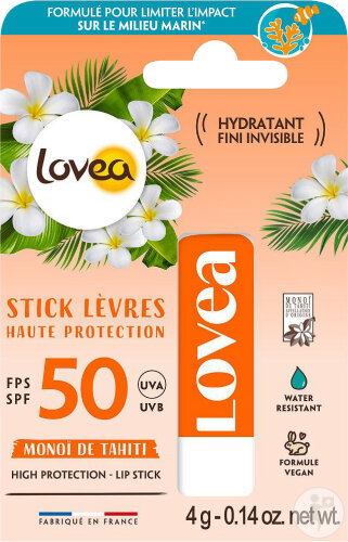 Lovea Lip Balm Stick SPF50 High Protection Monoï De Tahiti 4g