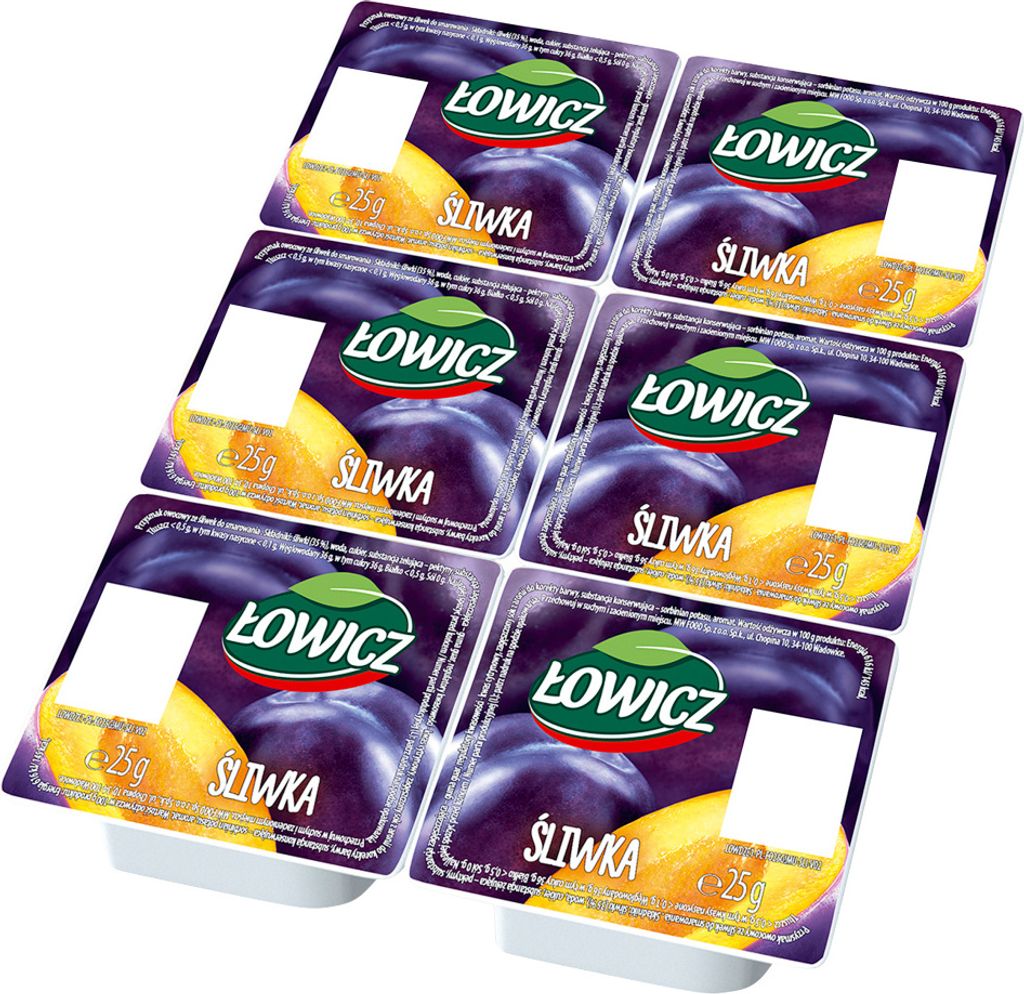 Łowicz Owocowy Produkt Śliwka 6 X 25 G
