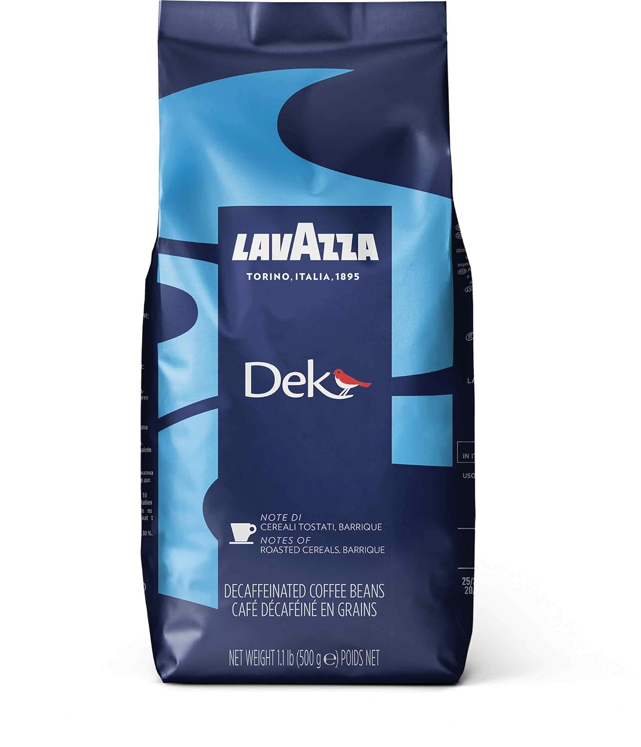 Lavazza Coffee DEK, Decaf Espresso, Whole Beans Decaffeinated, Caffeine Free, 500g