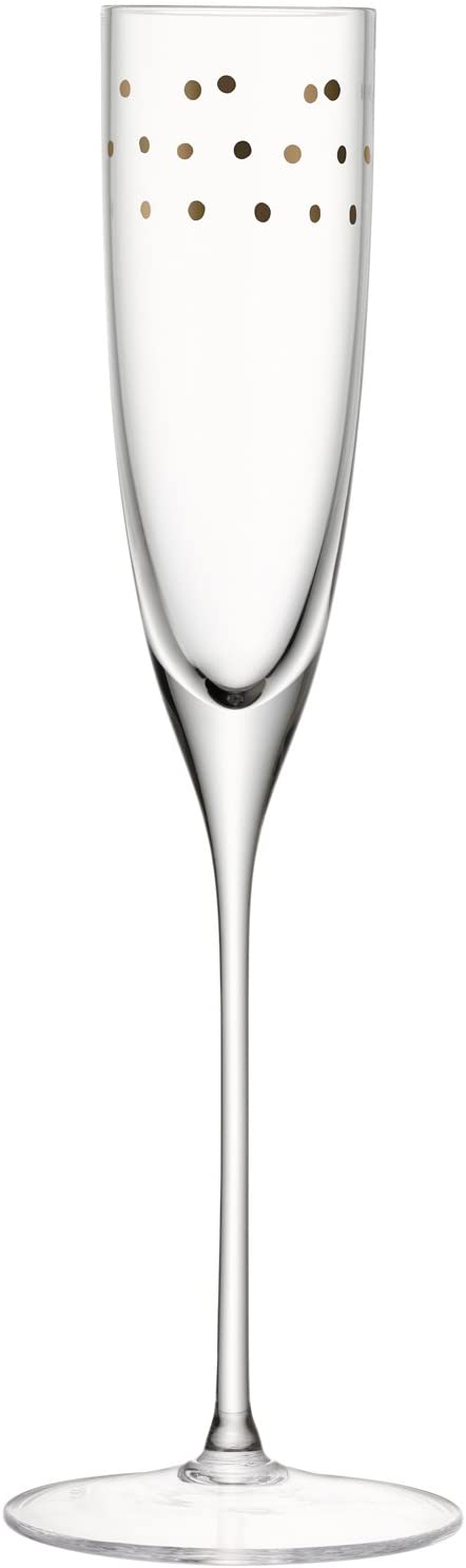 \'LSA Garbo Champagne Flute 150ml Zartgold Dots 2 Champagne Flutes – GB02)