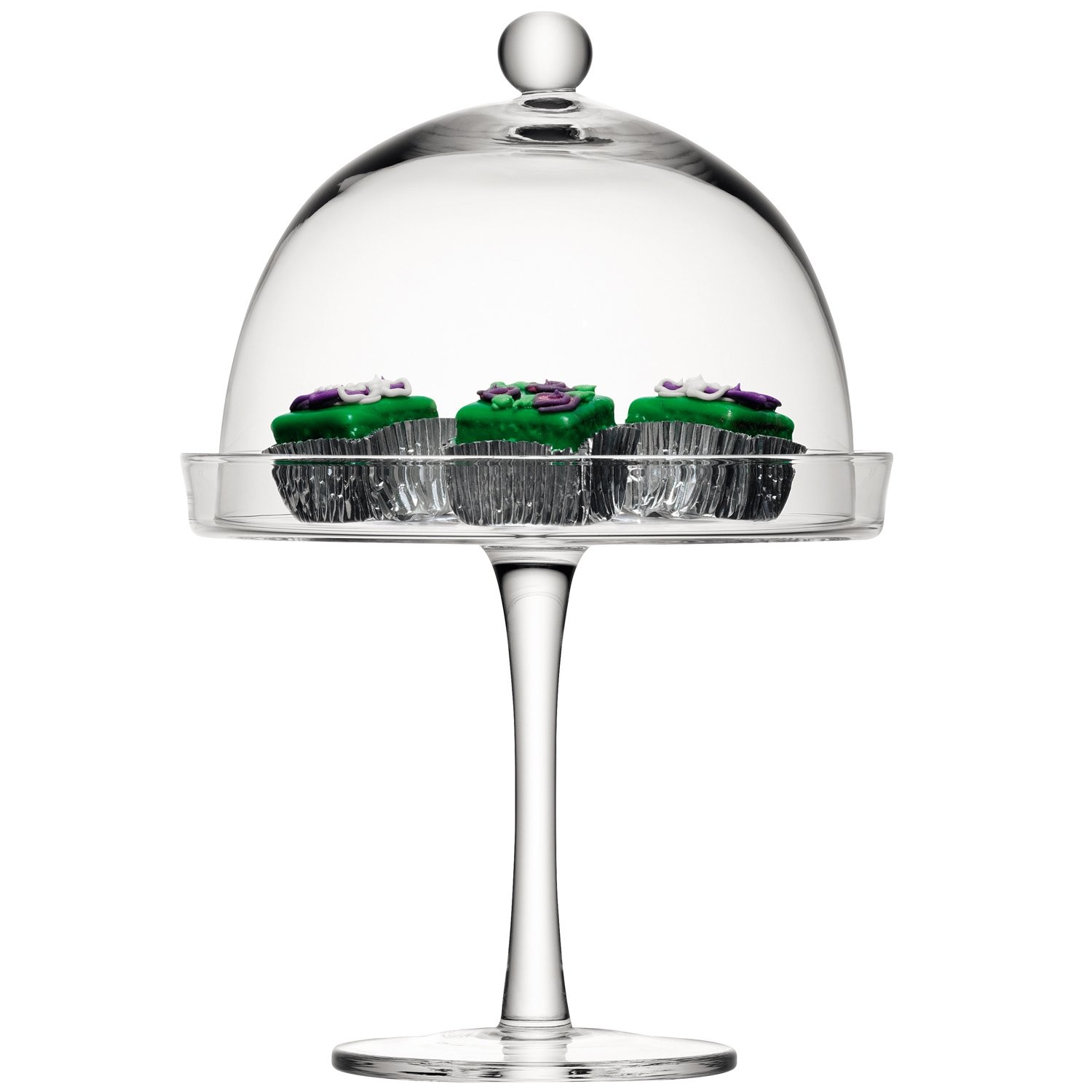 Lsa International 23 Cm Vienna Cake Stand And Cover, Clear