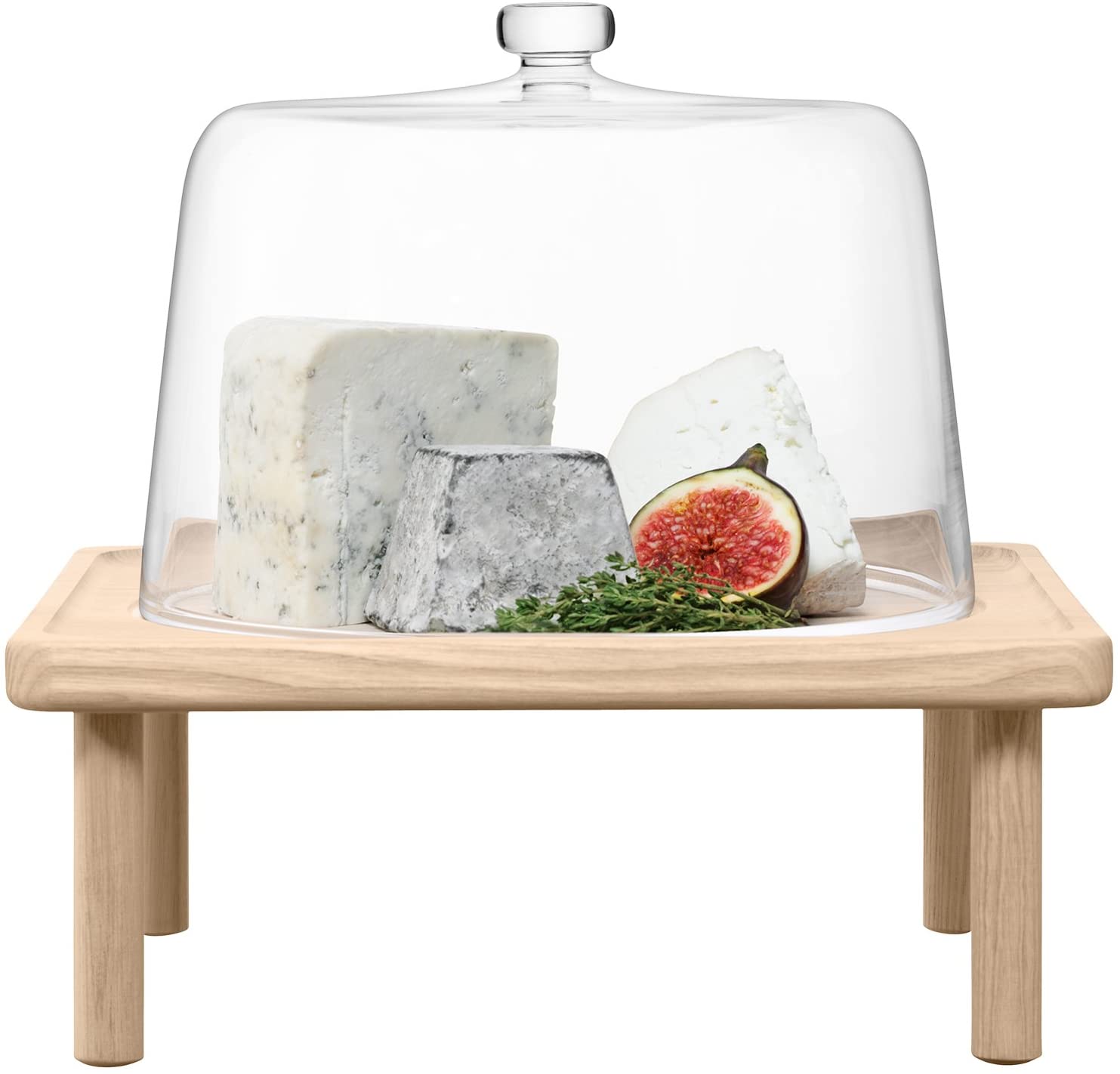 LSA International 25 cm Stilt Cheese Dome and Stand, Ash
