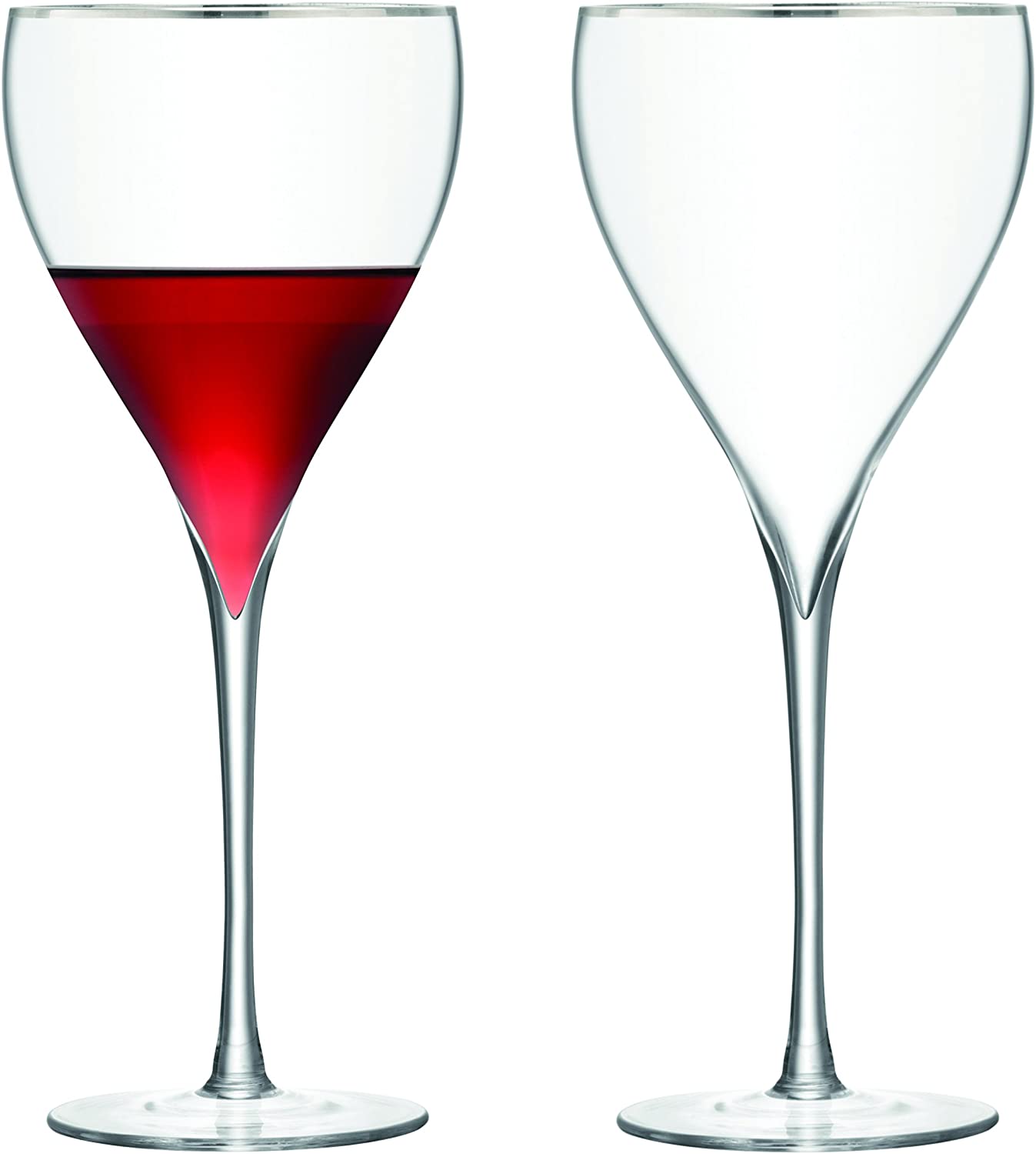LSA International 450 ml Savoy Wine Glass, Platinum (Pack of 2)