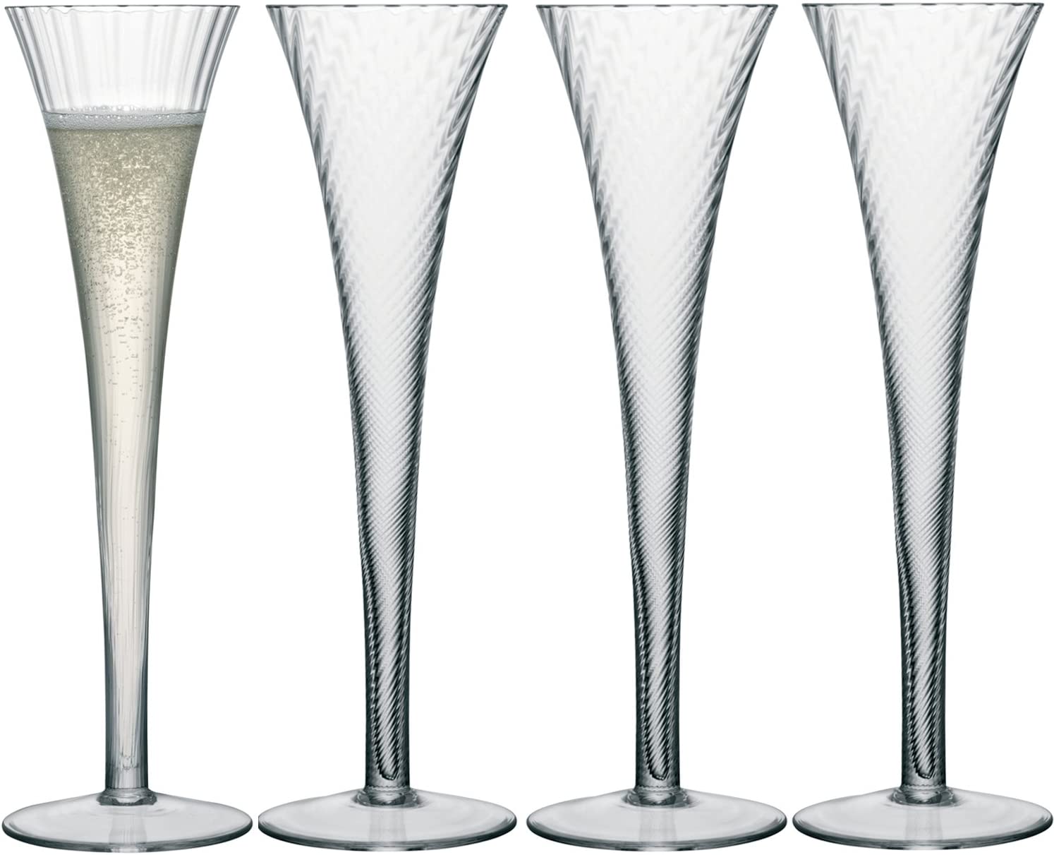 LSA International champagne flutes 200ml, transparent, set of 4