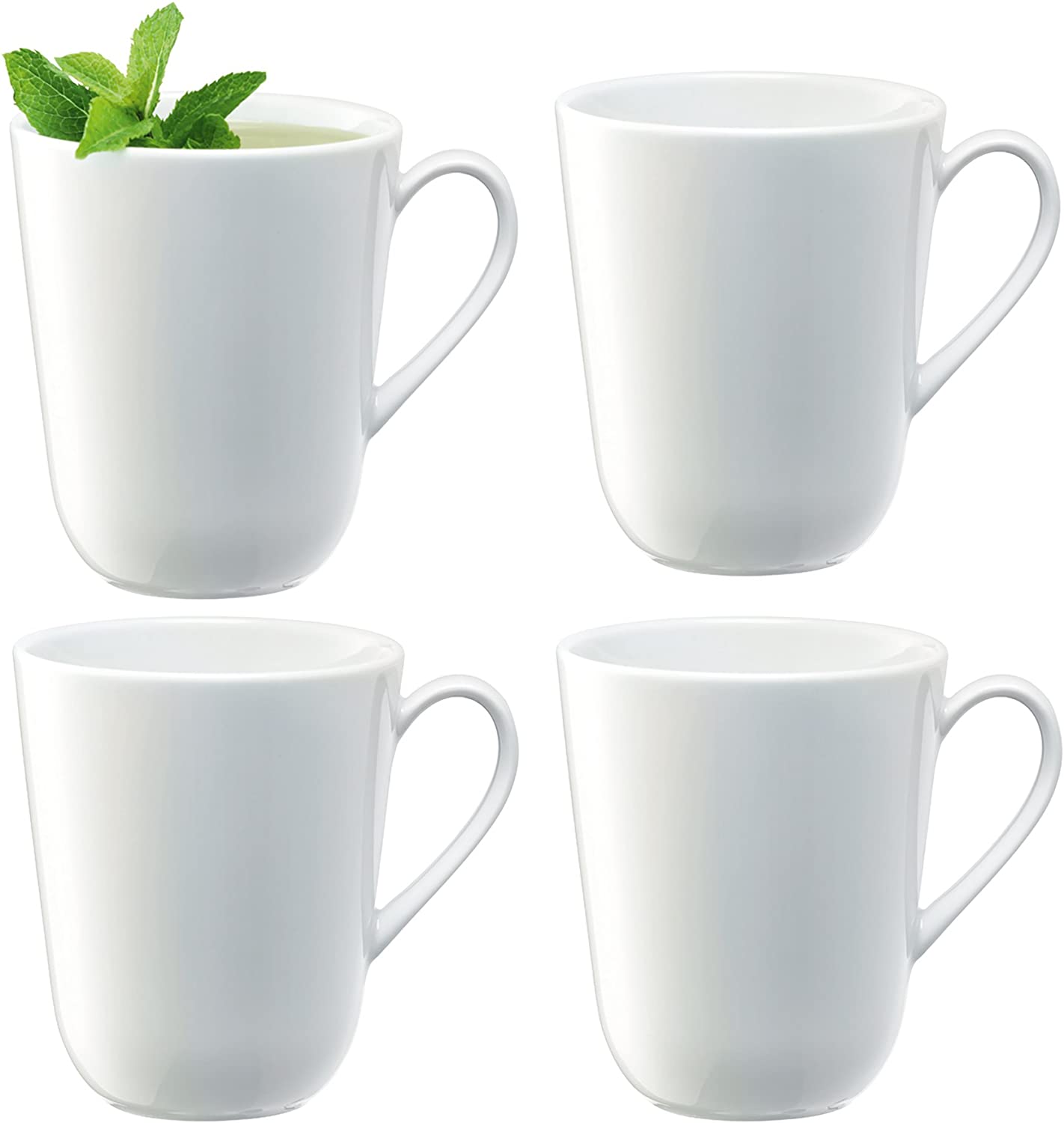 LSA International Curved Dine Cup, White, 0.38 Litres, Set of 4