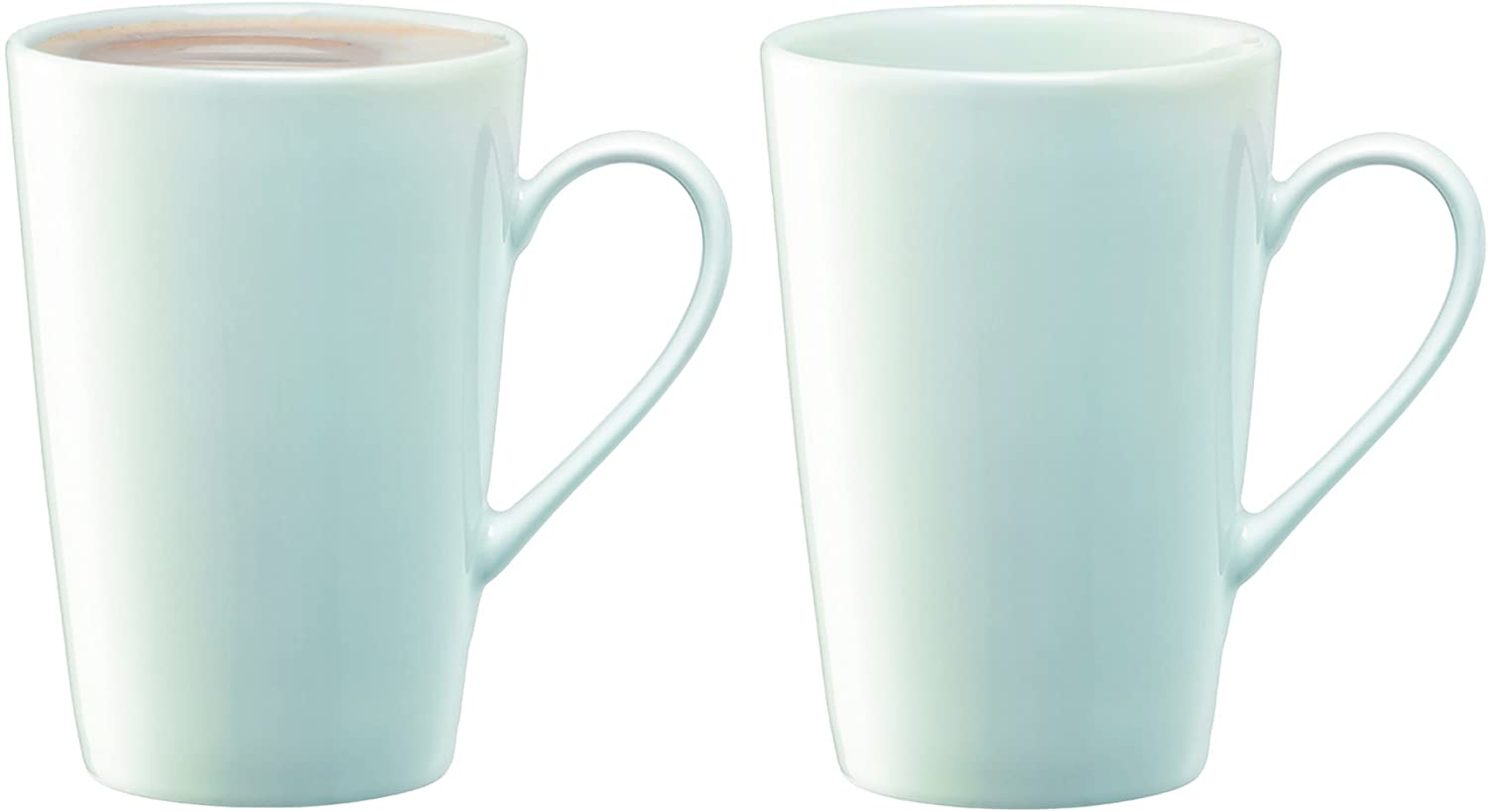 LSA International Dine Latte Mug 0.36L x 2, White (Pack of 2)