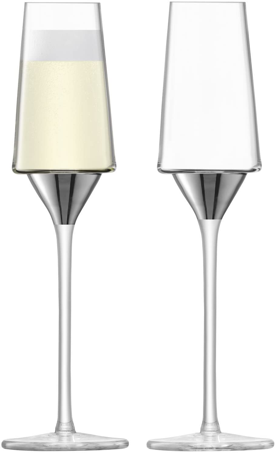 LSA International G1487-08-359 Space Champagne Flute 210ml x 2, Platinum