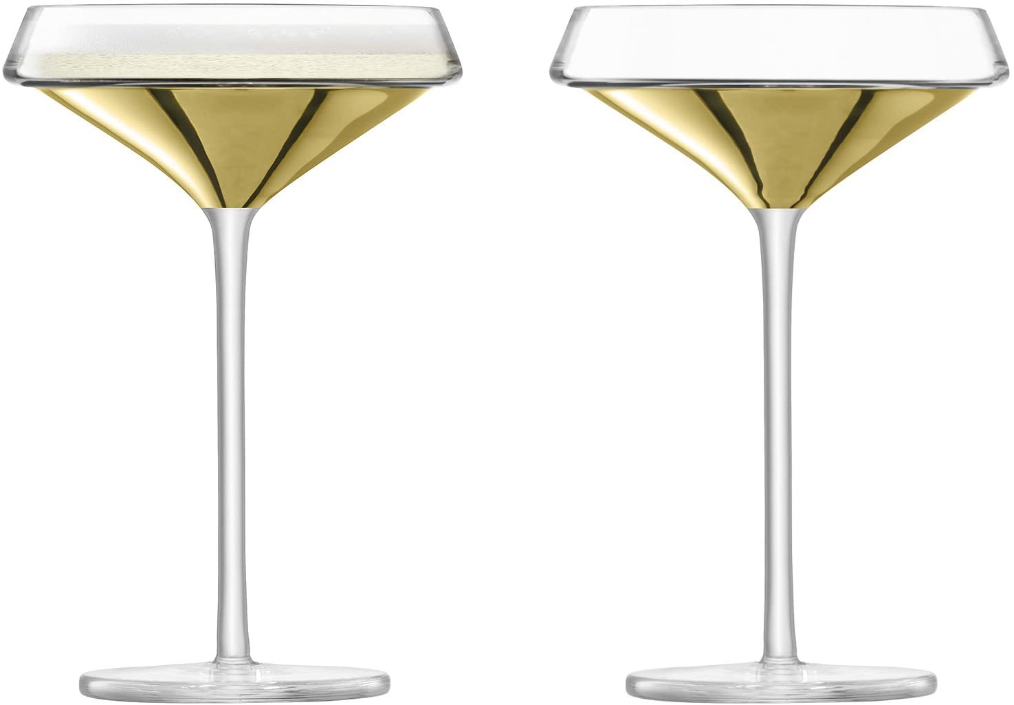 LSA International G1487-09-358 Platz Champagne / Cocktail Glass 240ml x 2, Gold