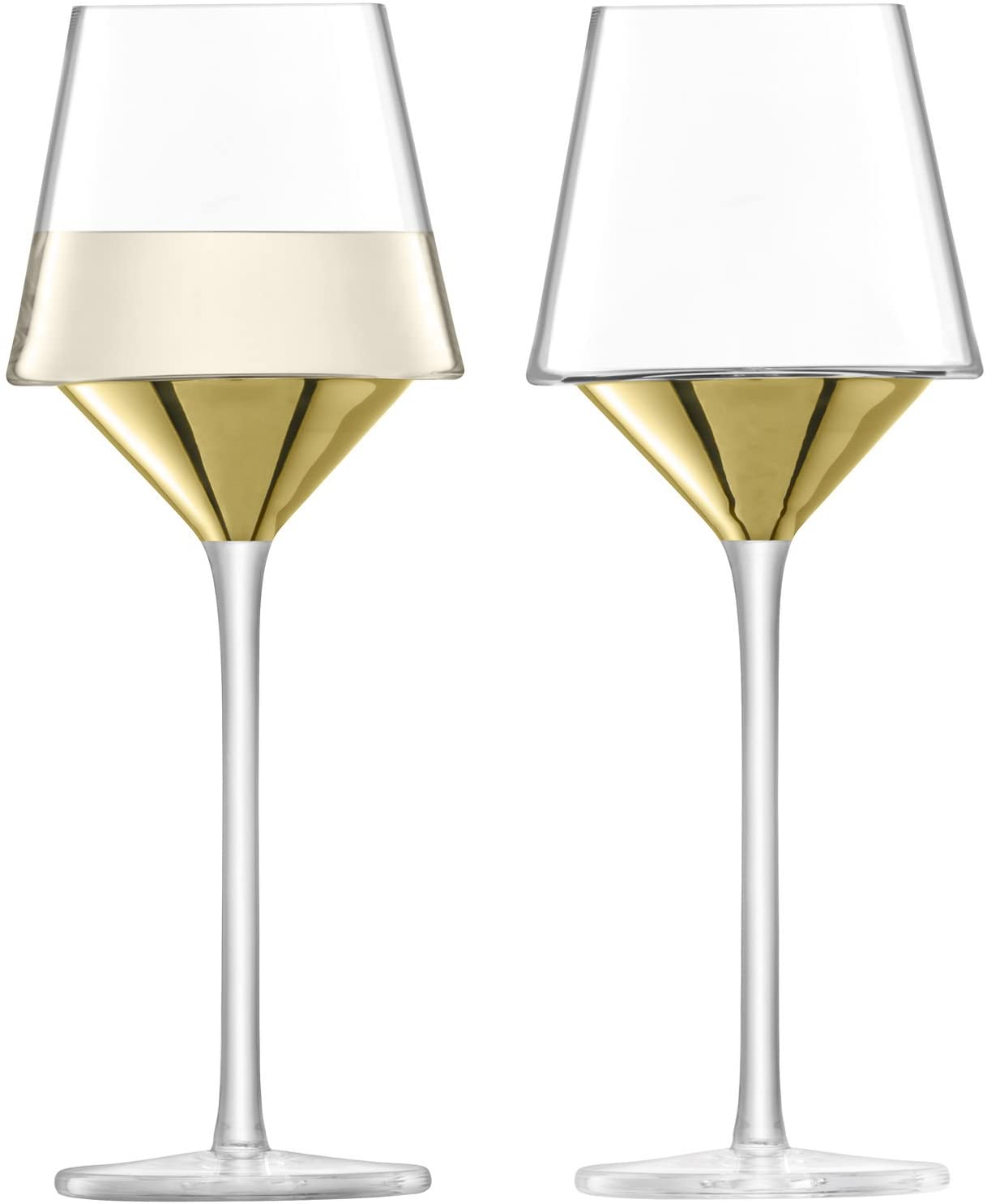 LSA International Space Wine Glass 350ml - Gold - Set of 2 - 350ml - Set of 2