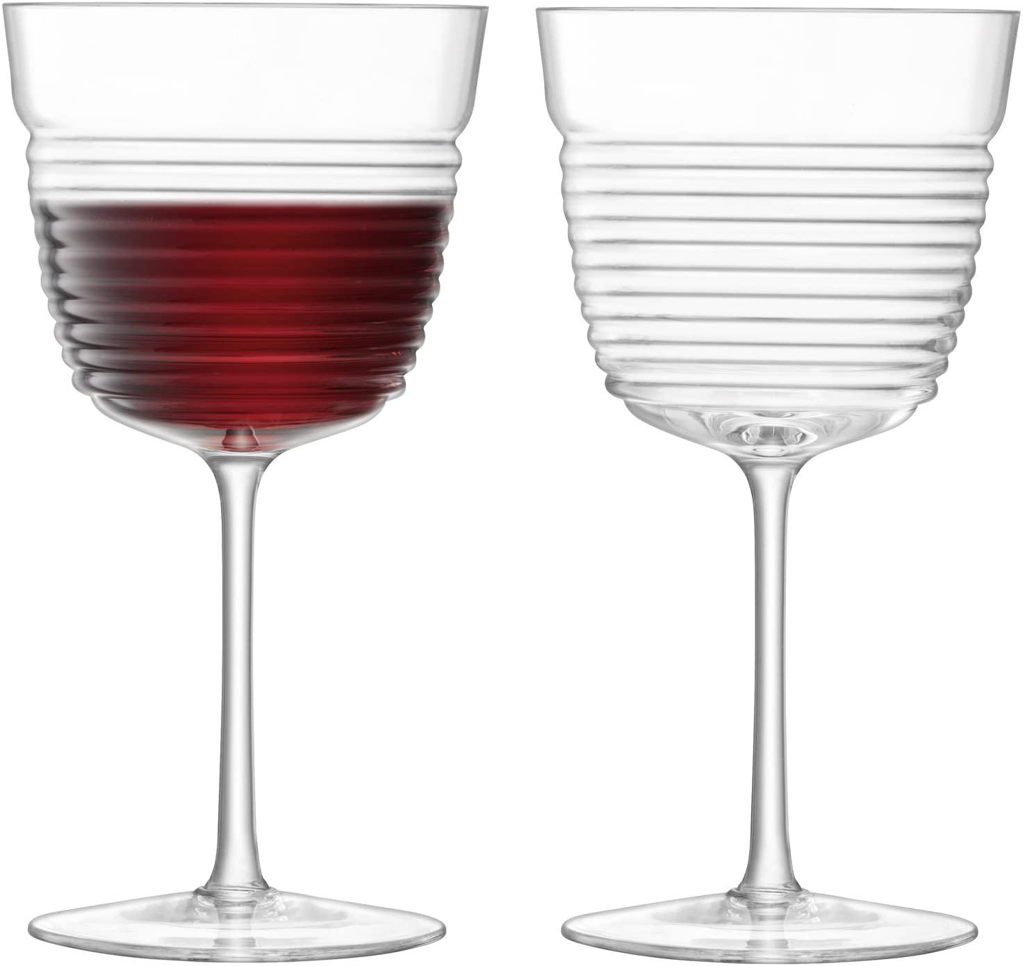 LSA International G1490-13-171 Groove Wine Goblet 360ml x 2, Transparent