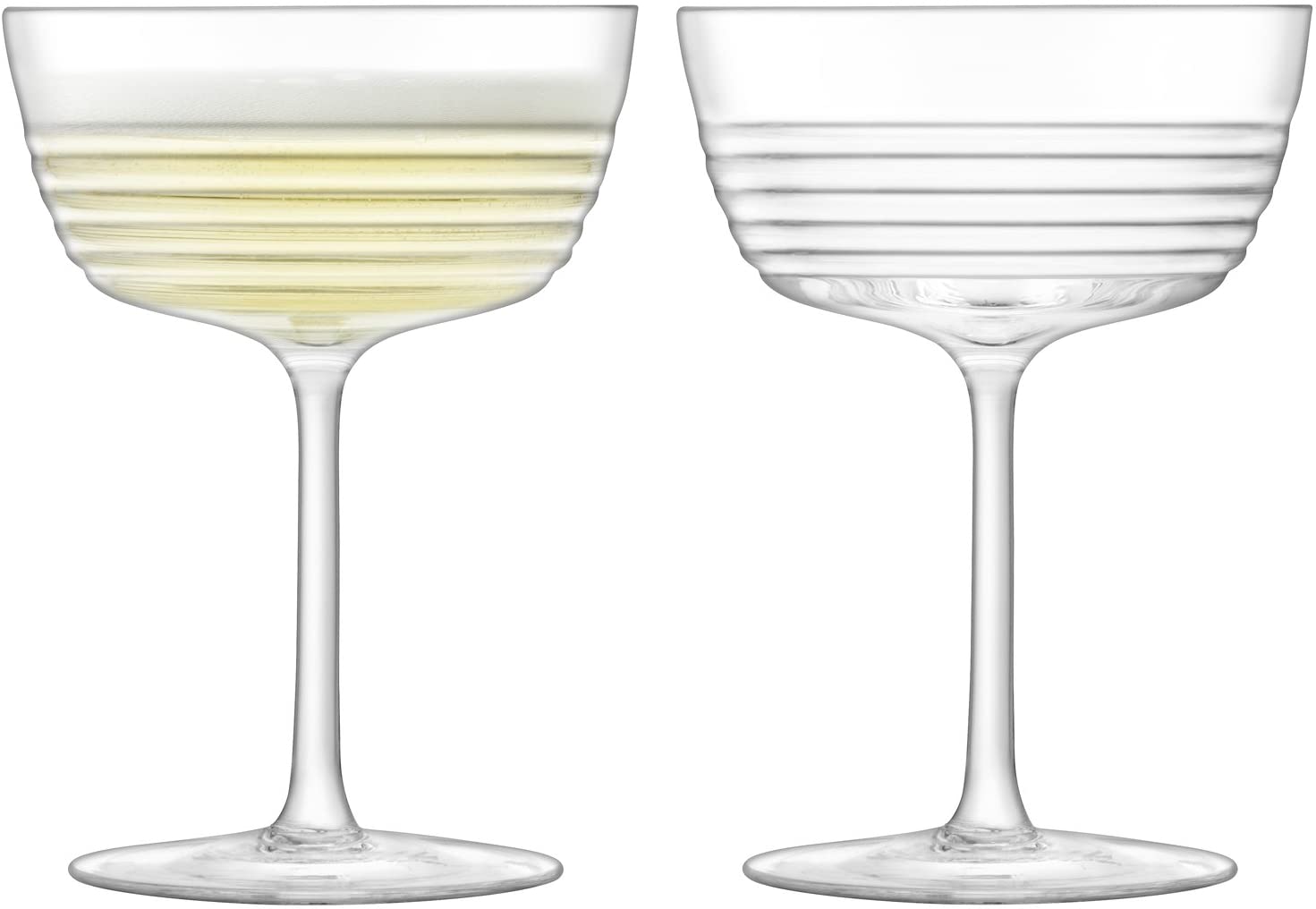 LSA International Groove Champagne / Cocktail Glass 9.25 oz / 265 ml, Clear, Set of 2