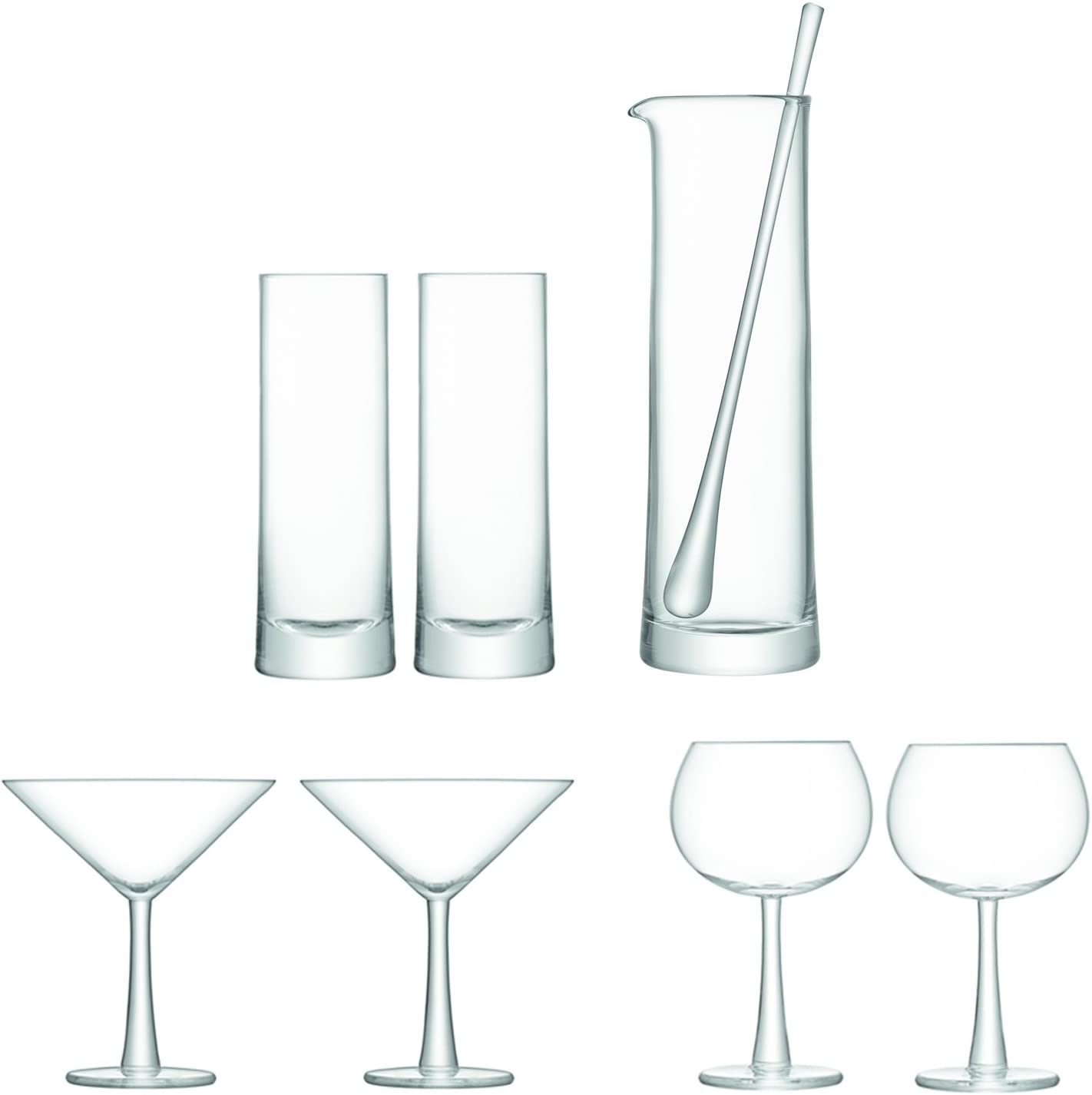 LSA International Gin Cocktail Set Transparent, Set of 7