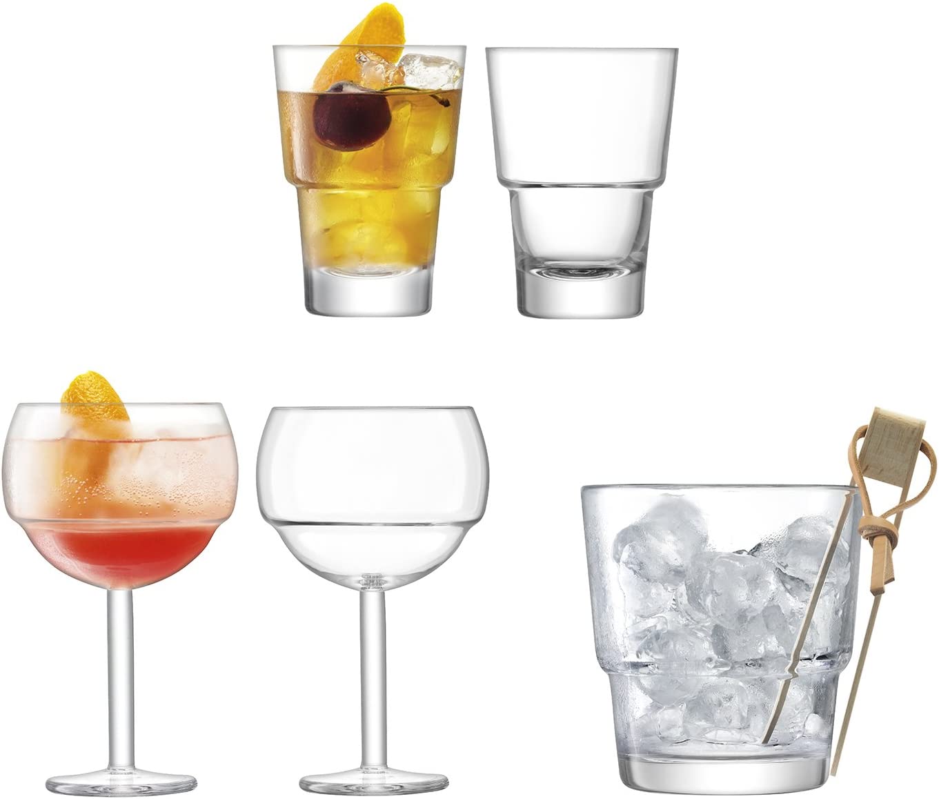 LSA International Mixologist Cocktail Ice Set, Glass, Clear, Ice, Set of 6