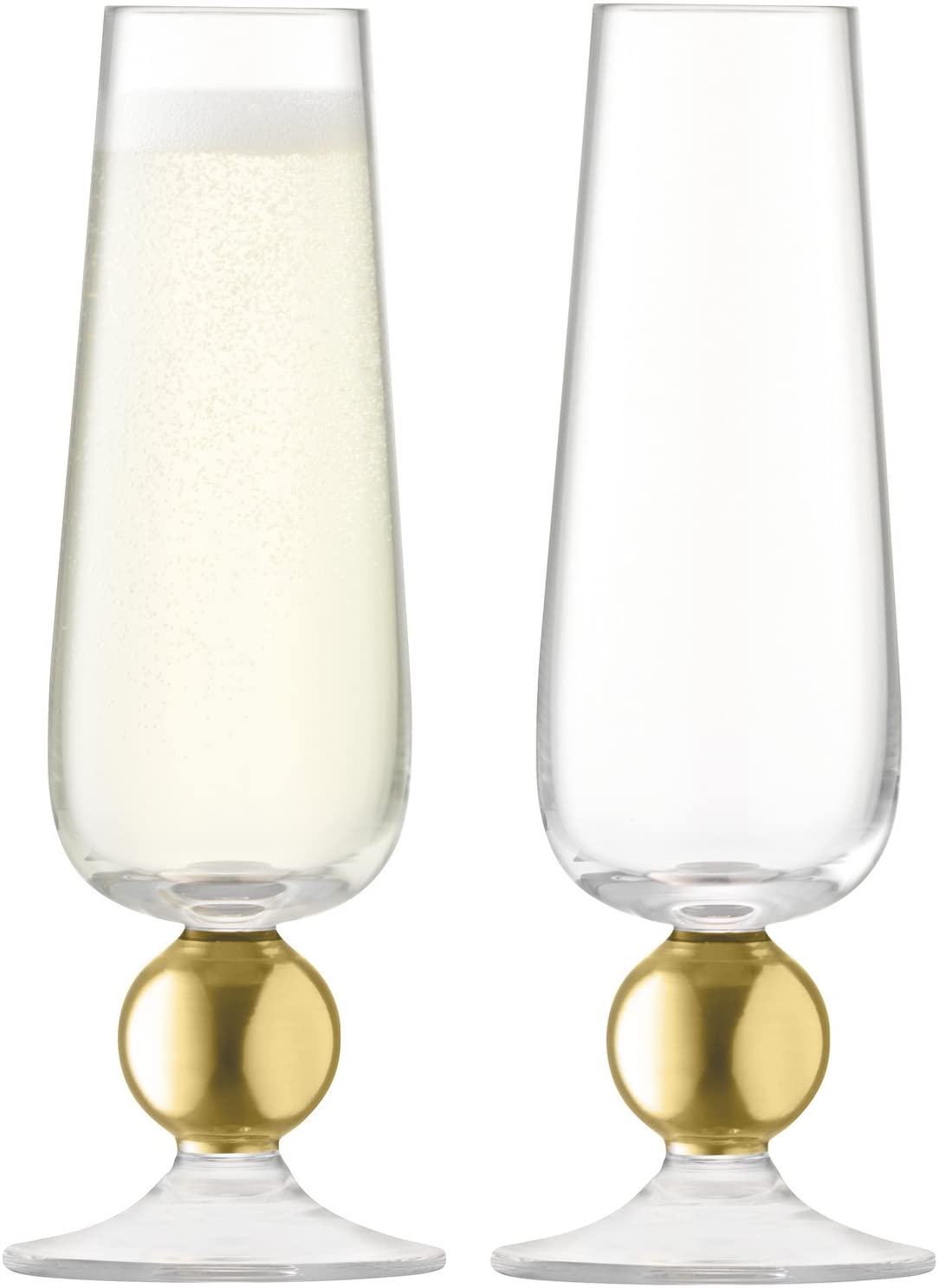 LSA International Oro Matte Gold/Clear Champagne Flute – 8 Oz – Pack of 2)