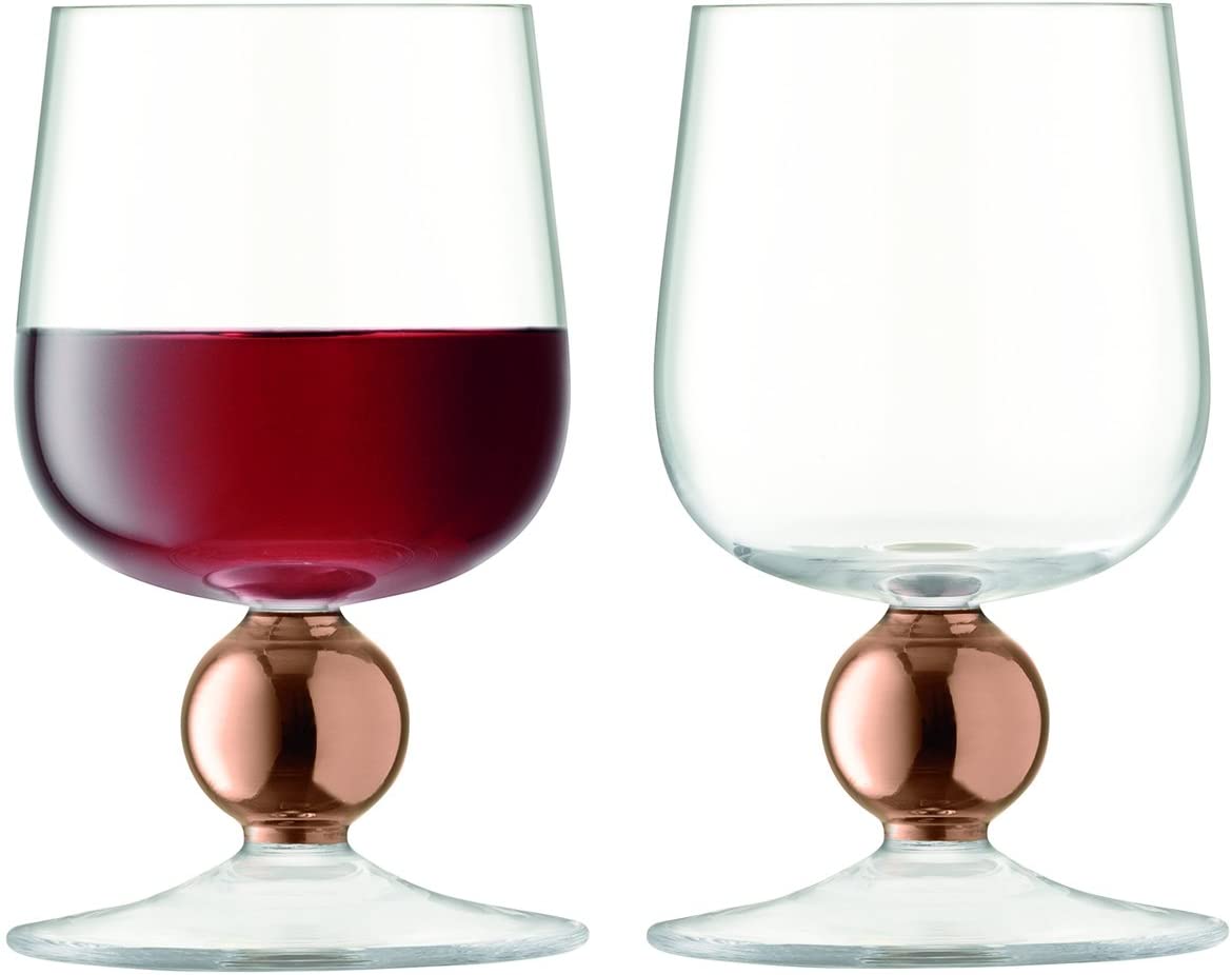 LSA International Oro Red Wine Glass, Rose Gold/Clear – Pack of 2