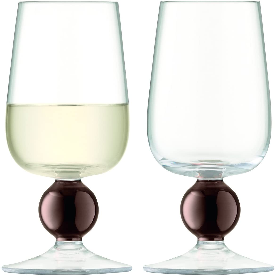 LSA International Oro White Wine Glass, Copper/Clear, 300ml, Set of 2