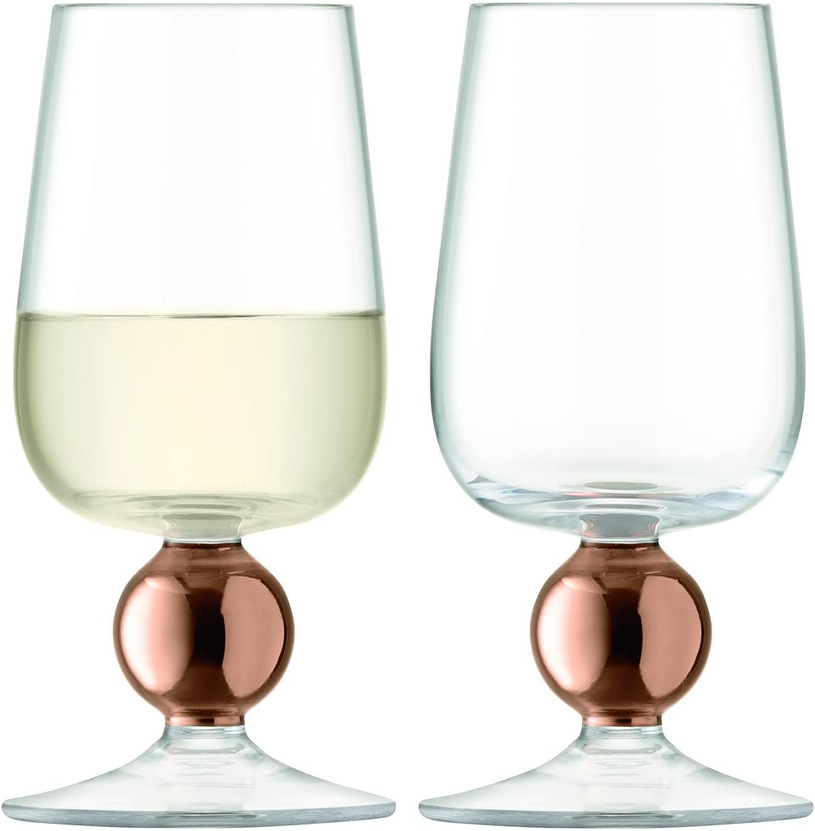 LSA International Oro White Wine Glass, Rose Gold/Clear – Pair