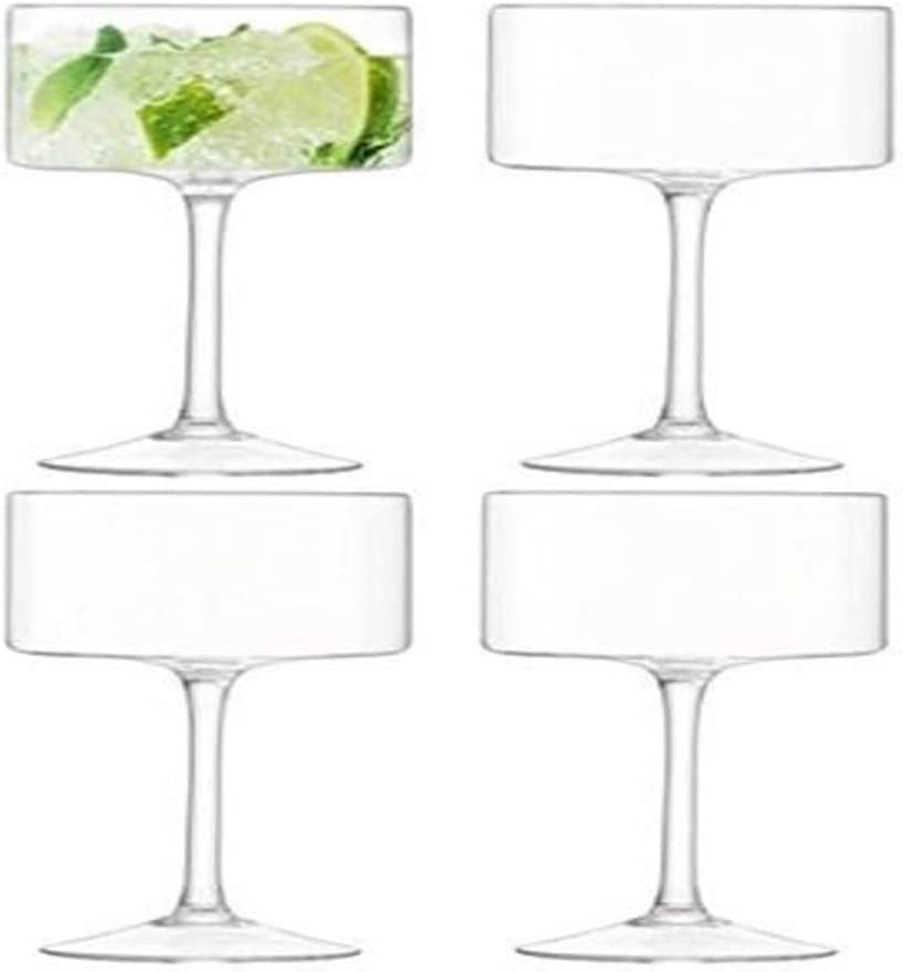 LSA International Otis Champagne / Cocktail Glass, Clear, 280 ml, Set of 4