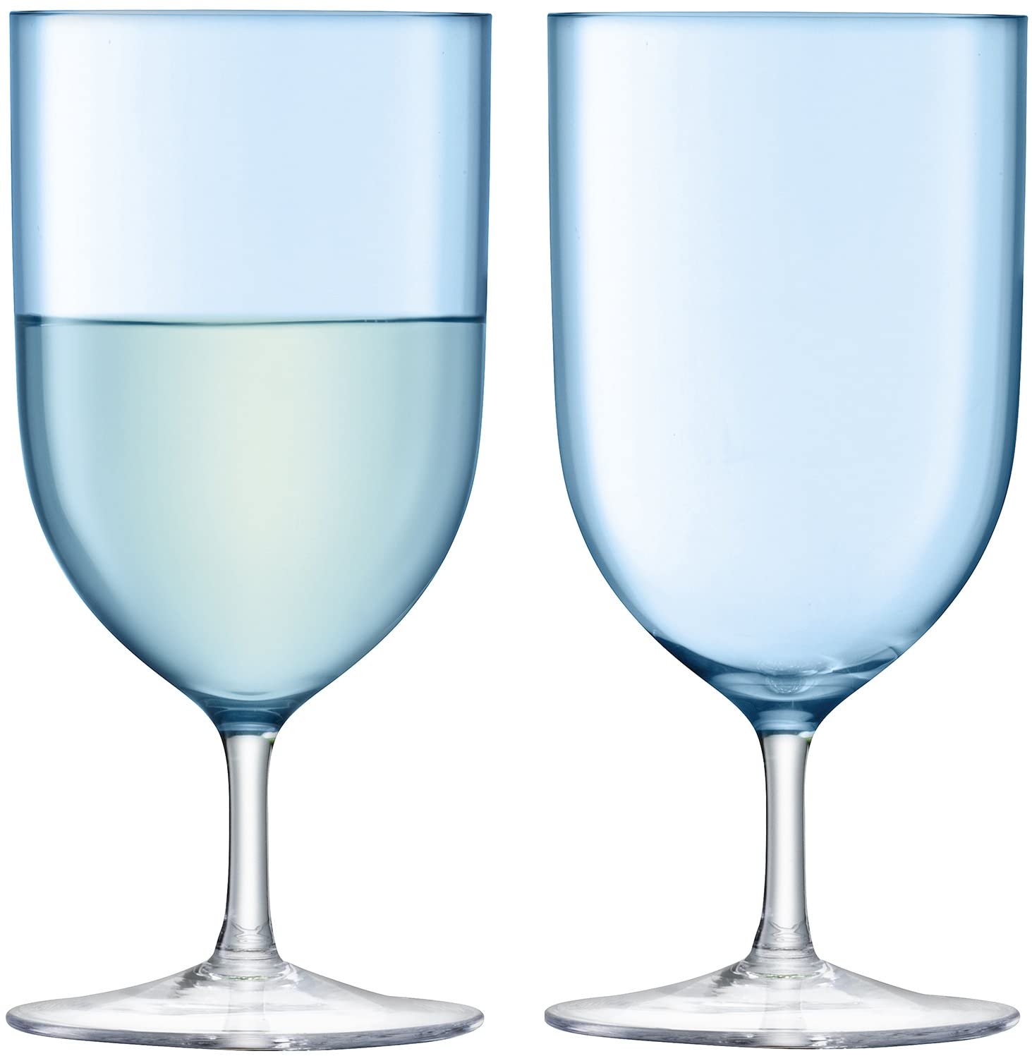 LSA International Touch Wine/Water Glasses 400ml Pale x 2, Turquoise, 8 x 8 x 16.5 cm