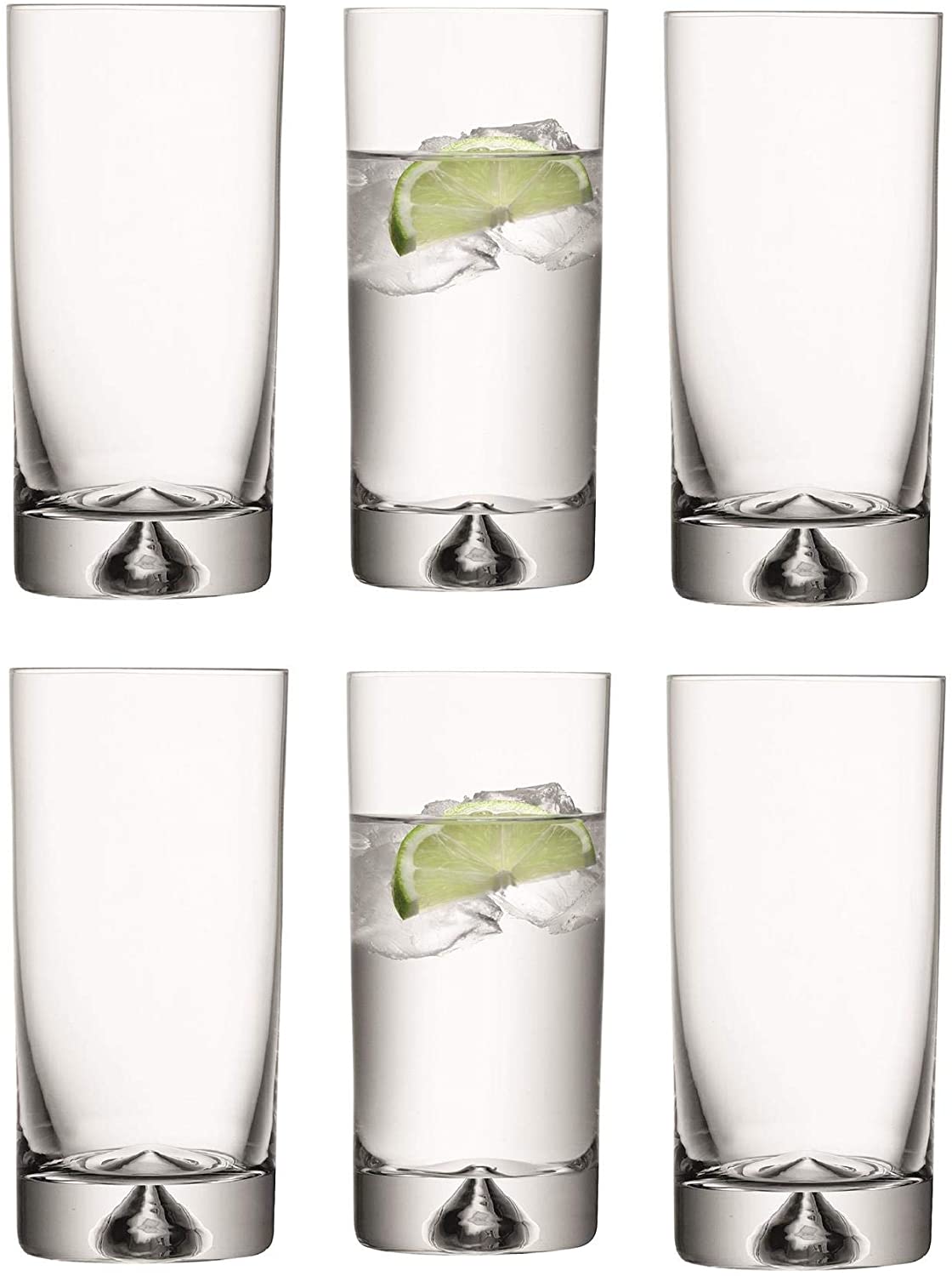 LSA – Pyramid – \'Long Drink Glasses 375ml – Clear PY02 6 Long Drink Glasses G019 [301)