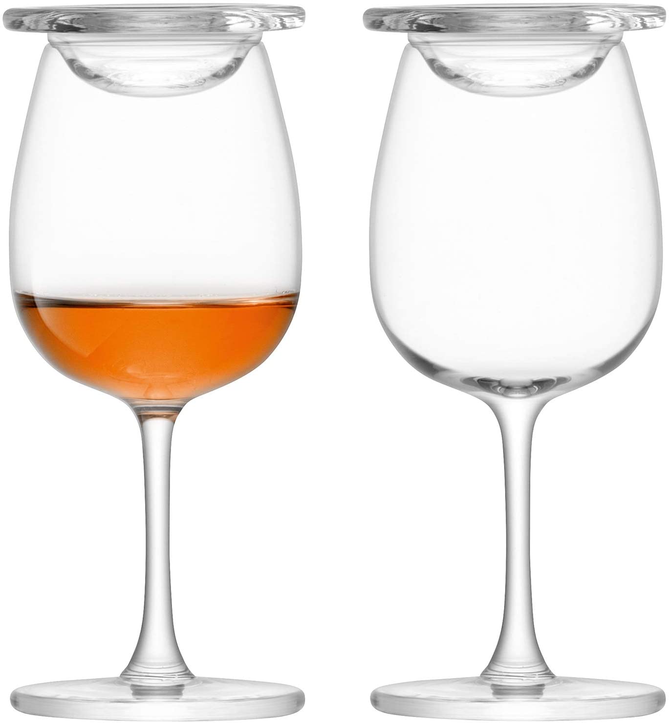 LSA Whisky Islay Nosing Glasses with Glass Cover 110ml - Set of 2 - Gift Boxed Whiskey Tasting Glass