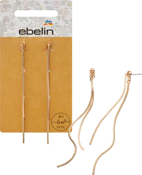 ebelin ear studs elongated, gold look, 2 pcs