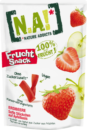 Fruit snack, pieces of strawberry fruit, 35 g