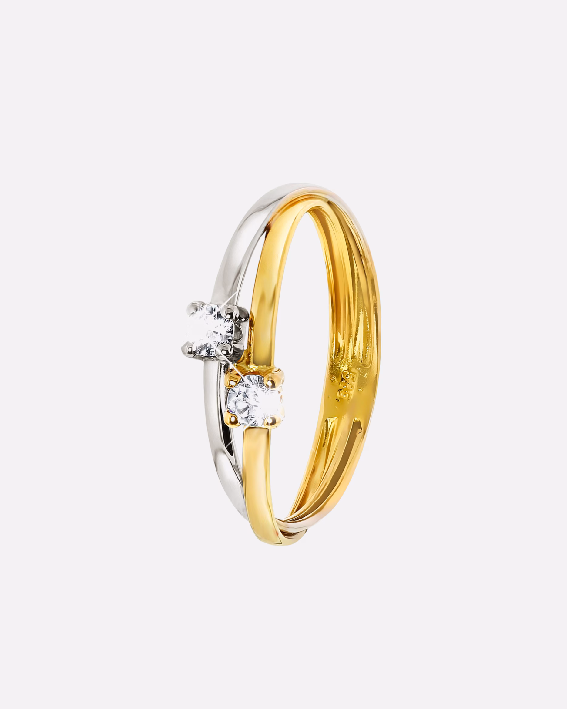 Lucardi ring rings 585 gold - silver-gold colored