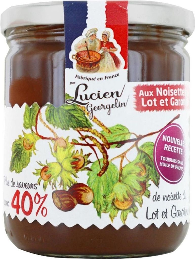 Lucien Georgelin Haselnussaufstrich – 40% Nuss, cremiger Genuss aus Frankreich, 400 g