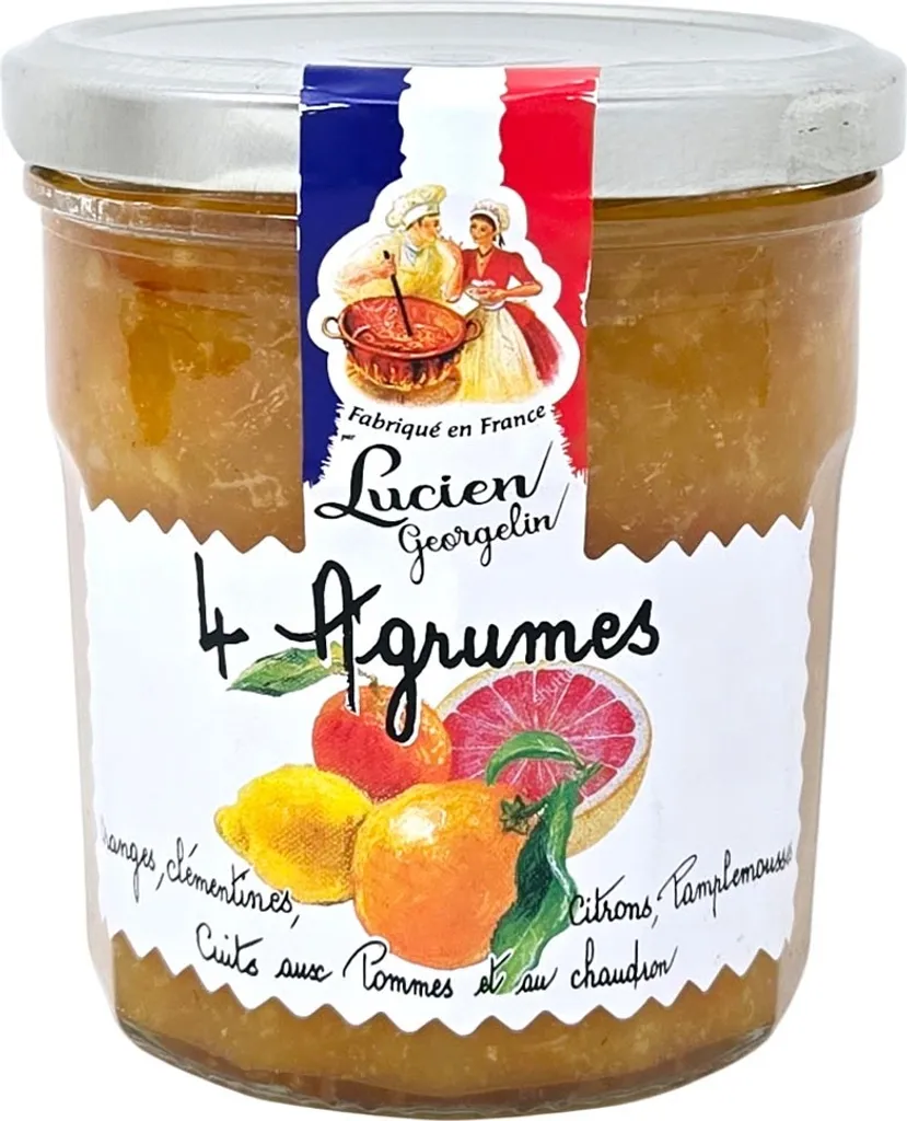 Lucien Georgelin Quatre Agrumes Fruchtaufstrich mit Apfel, 320g – Fruchtiger Genuss