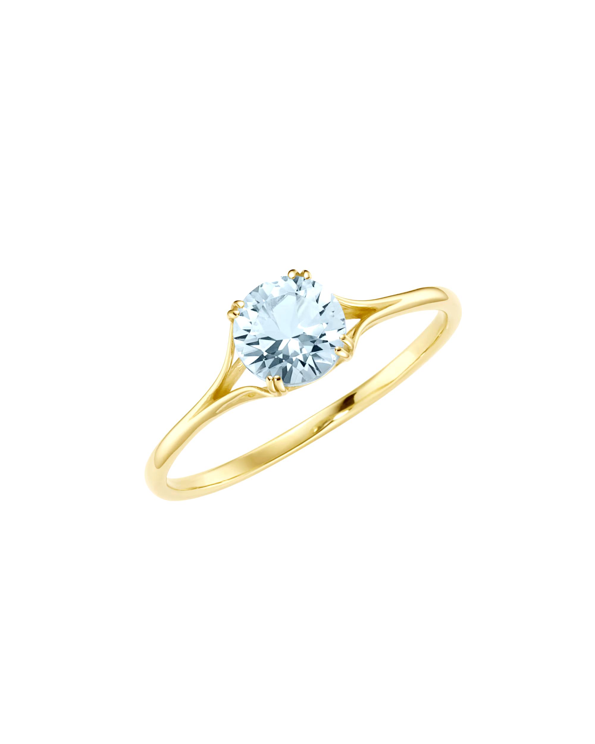 Luigi Merano Ring Ring with blue topaz or green amethyst, 585 gold