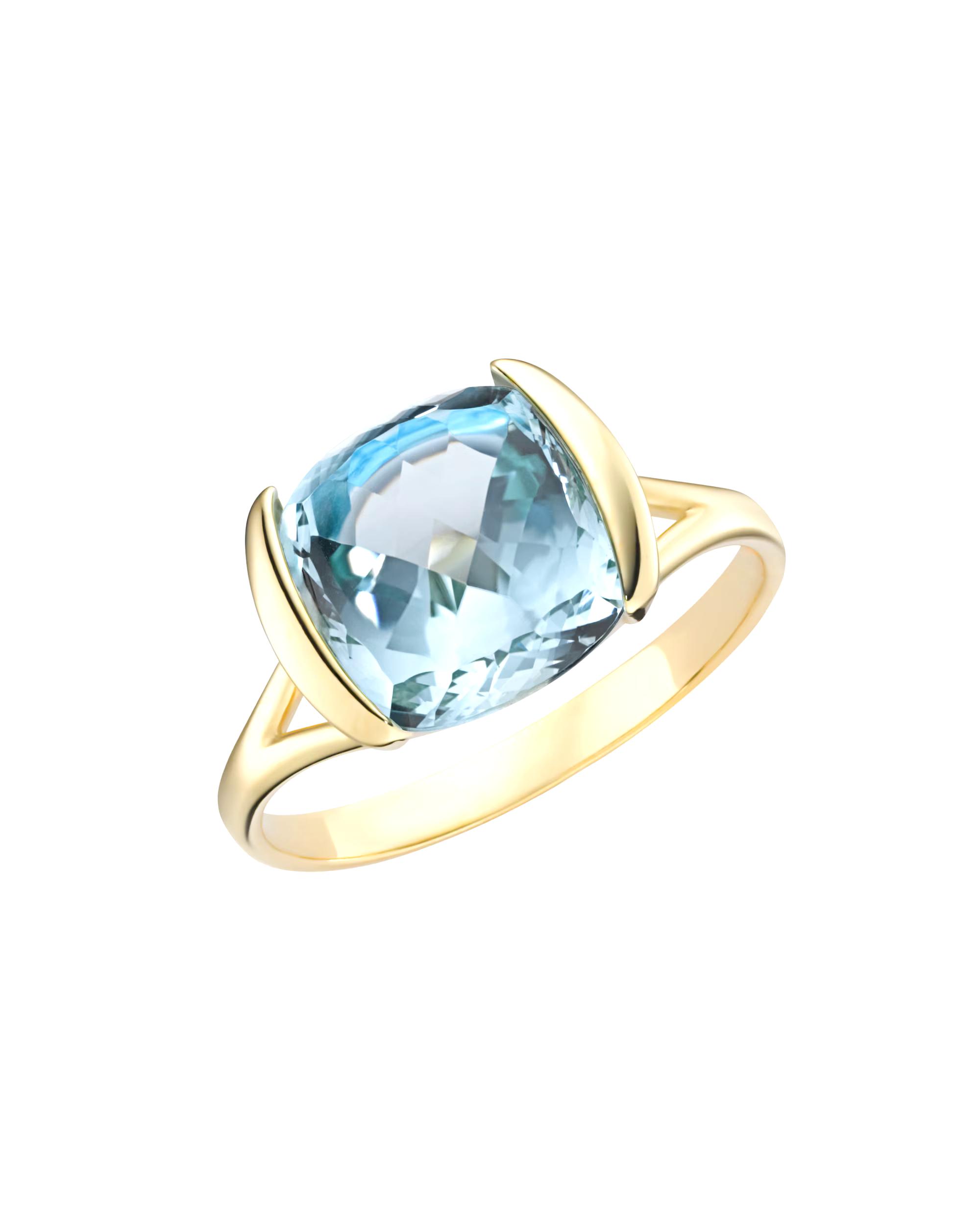 Luigi Merano Ring Ring with square. / rounded gemstone, gold 375