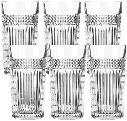 Libbey Radiant Long Drink Glass, Cocktail glass, water glass, clear set of 6, 470 ml