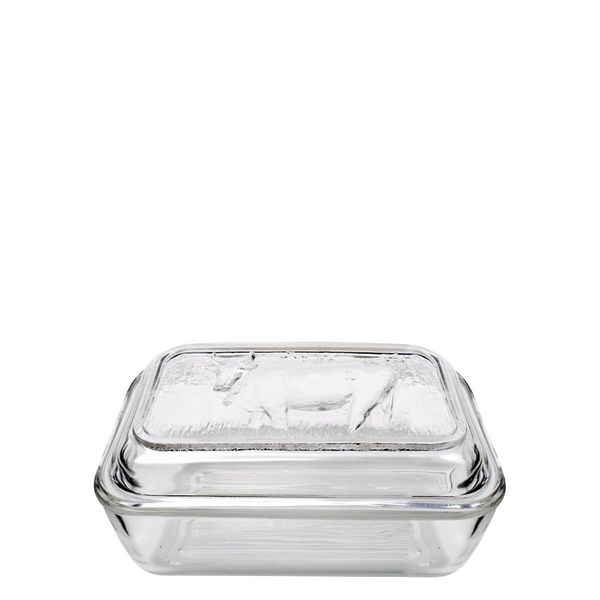 Luminarc, Various Helpers - Butter Dish Cow With Lid Trspt., 17 X 10.5 Cm