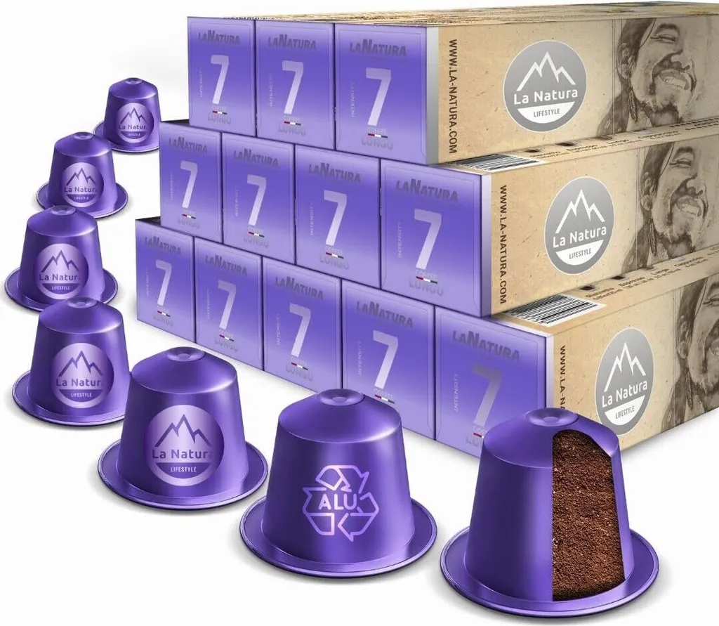 Lungo Coffee - 120 Coffee Capsules | La Natura Lifestyle | Nespresso®*³ Compatible | Aluminum Capsules | 100% Recyclable |