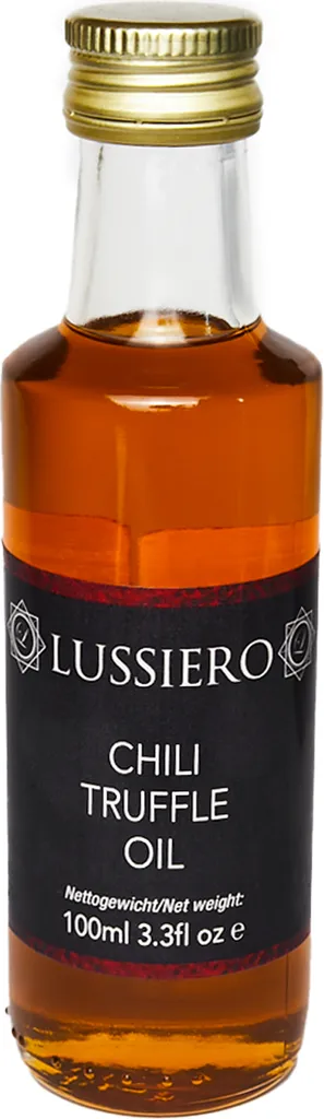 Lussiero Chili Trüffel Öl weisses Trüffelaroma mit feuriger Chili Note in Extra Virginem Olivenöl 100ml