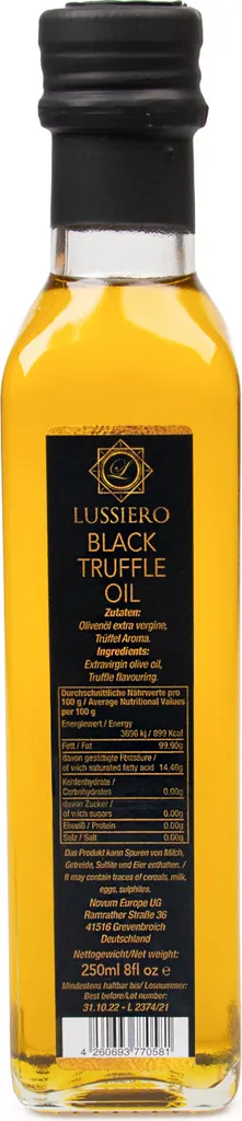 Lussiero Trüffelöl Schwarze Trüffel Sommertrüffel Öl Extra Virgin 250ml