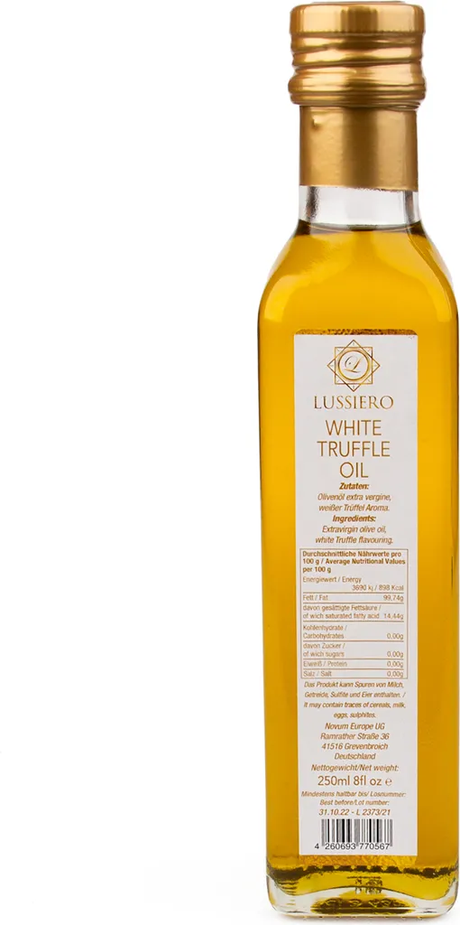 Lussiero Weisses Trüffelöl Extra Virgin Trüffel Olivenöl mit Weisser Trüffelnote 250ml